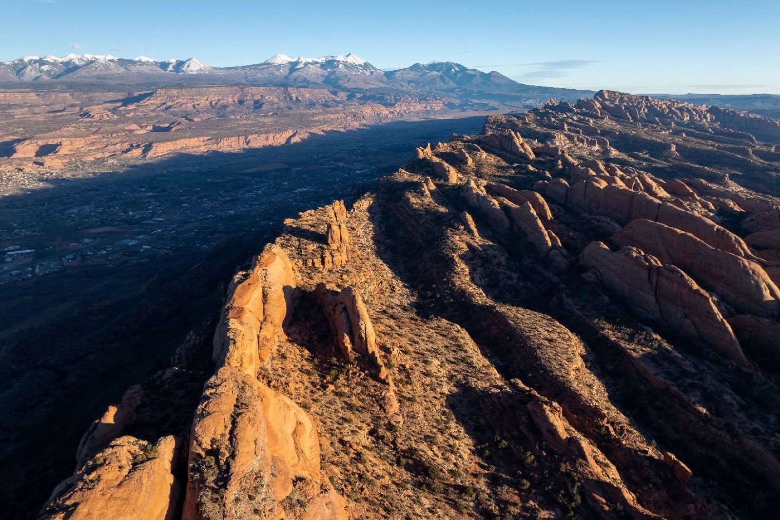Sandstone fins from above