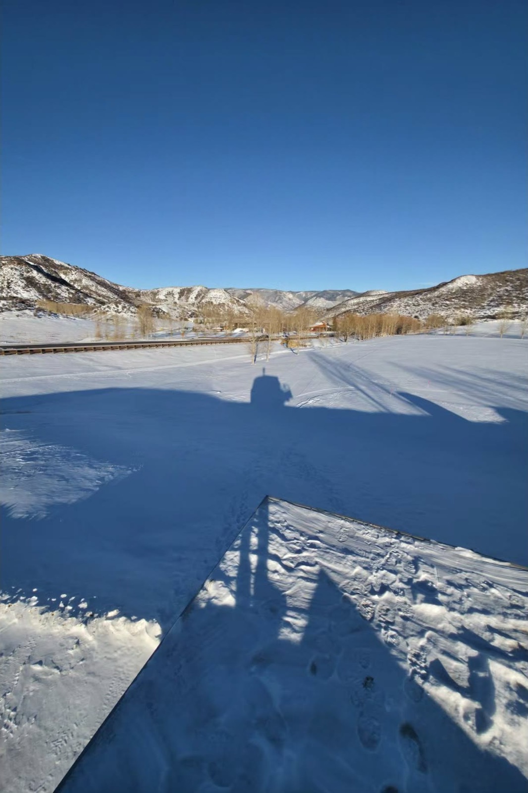 Bluebird winter day at the truck