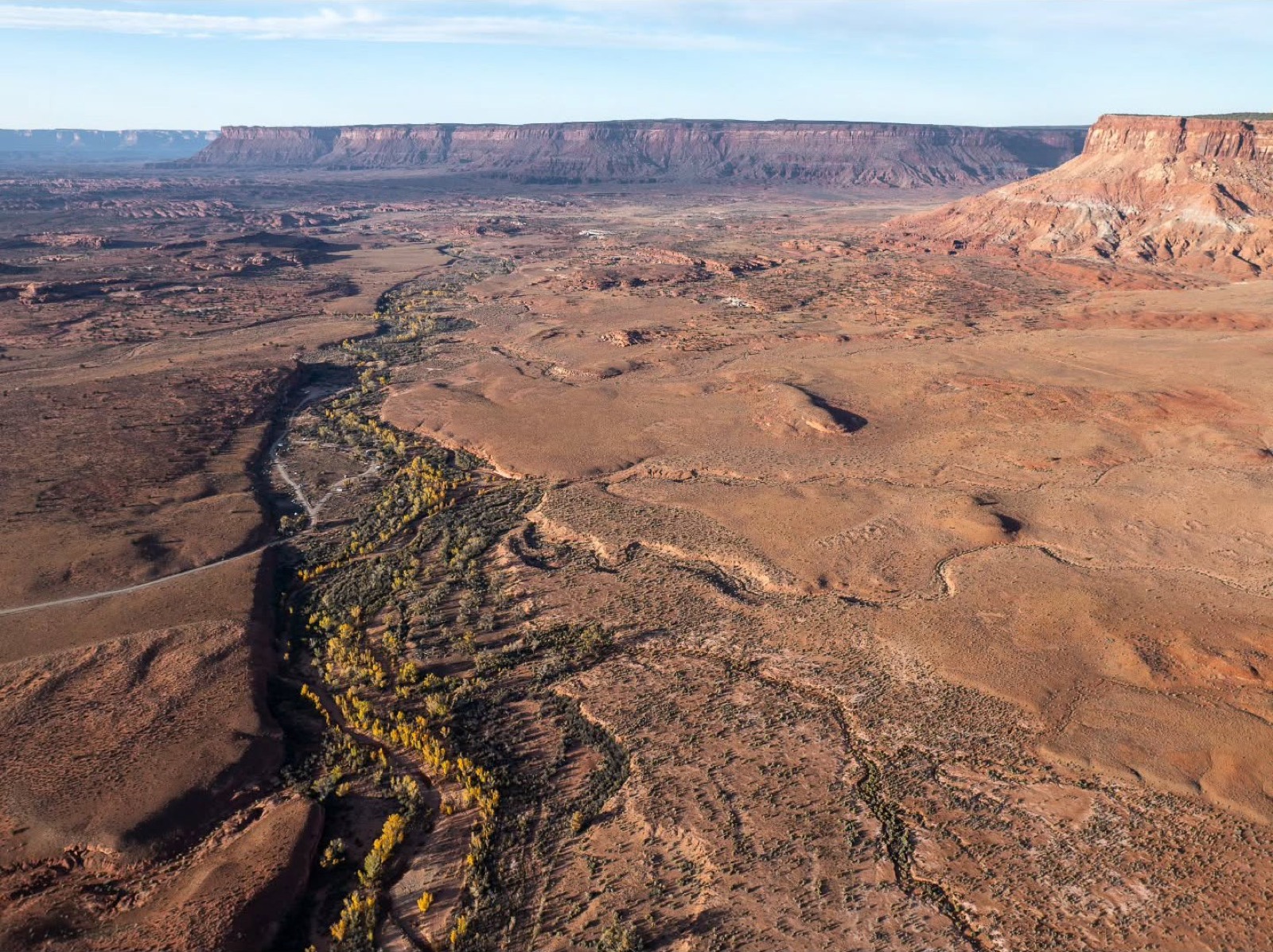 Aerial view over Indian Creek